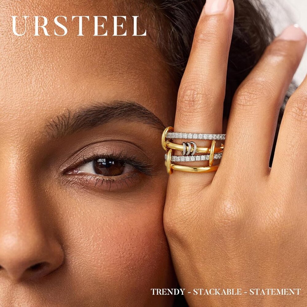 Cubic Zirconia Interlocked Stackable Rings For Wo… - image 3